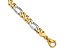 14k Yellow Gold and 14k White Gold 8.5mm Hand-polished Fancy Figaro Link Bracelet