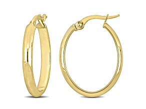 24mm Polished Hoop Earrings in 14k Yellow Gold