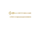 14K Yellow Gold 1.9mm Beaded Curb Chain, 18 Inches.