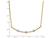 14K Two-tone Diamond-cut Bar Necklace