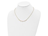 14K Two-tone Diamond-cut Bar Necklace