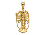 14k Yellow Gold Textured Florida Lobster Charm