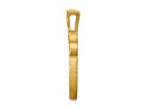 14k Yellow Gold Brushed and Diamond-Cut Filigree Chai Pendant