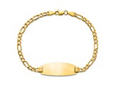 14k Yellow Gold Oval ID Figaro Link Bracelet