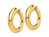 14K Yellow Gold Round Hoop Earrings
