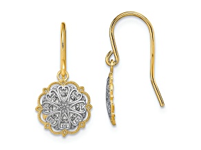 14K Two-tone Gold Fancy Dangle Earrings