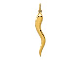 14k Yellow Gold Large Italian Horn Charm Pendant