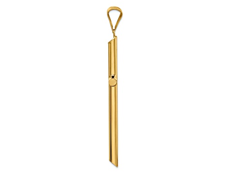 14k Yellow Gold Polished Tube Cross Pendant