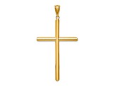 14k Yellow Gold Polished Tube Cross Pendant