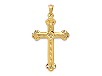 Picture of 14k Yellow Gold Budded Cross Pendant