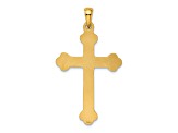 14k Yellow Gold Budded Cross Pendant