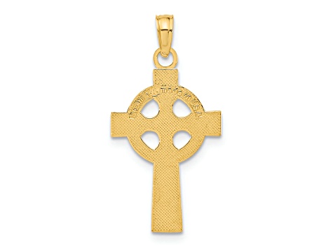 14K Yellow Gold Celtic Cross Pendant