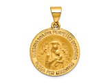 14k Yellow Gold Polished and Satin Spanish Perpetuo Socorro Medal Pendant