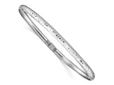 Rhodium Over 14K White Gold Textured Flexible Bangle