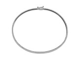 Rhodium Over 14K White Gold Textured Flexible Bangle