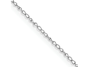 Rhodium Over 14k White Gold 0.42mm Solid Curb 13 Inch Chain