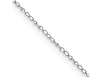Picture of Rhodium Over 14k White Gold 0.42mm Solid Curb 16 Inch Chain