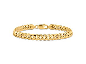 14k Yellow Gold 7.3mm Miami Cuban Link Bracelet, 7 Inches