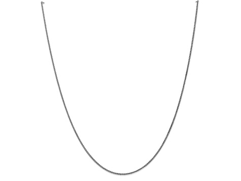 Rhodium Over 10k White Gold 1.25mm Solid Spiga 16 Inch Chain