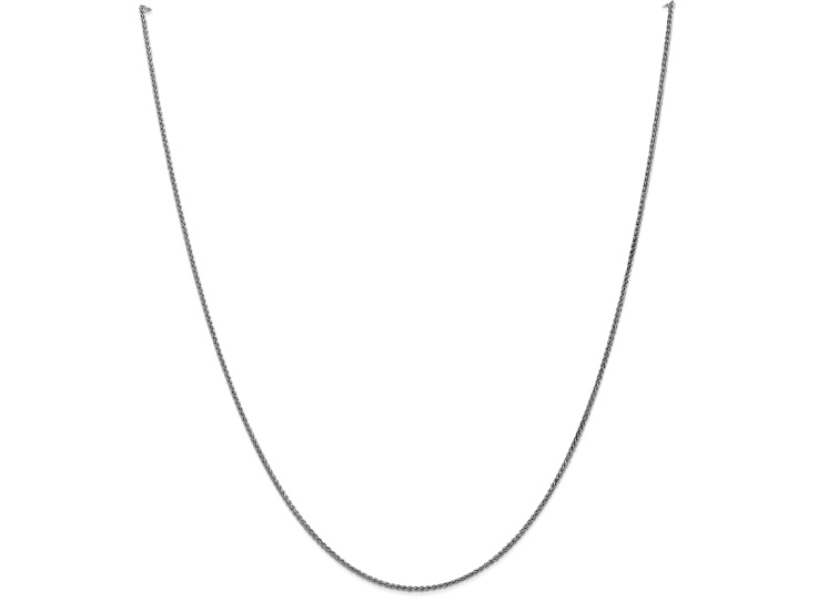 Rhodium Over 10k White Gold 1.25mm Solid Spiga 20 Inch Chain