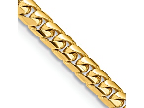 14k Yellow Gold 6.75mm Solid Miami Cuban 24 Inch Chain
