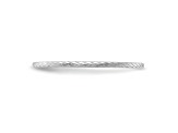 Rhodium Over 10K White Gold 1.2mm Twisted Wire Pattern Stackable Expressions Band