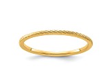 10K Yellow Gold 1.2mm Twisted Wire Pattern Stackable Expressions Band