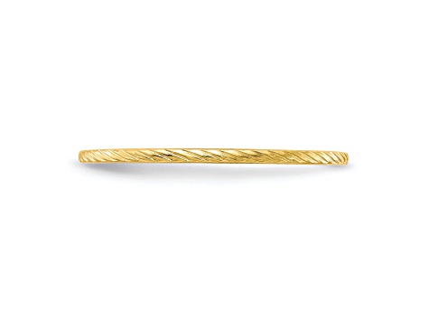 10K Yellow Gold 1.2mm Twisted Wire Pattern Stackable Expressions Band