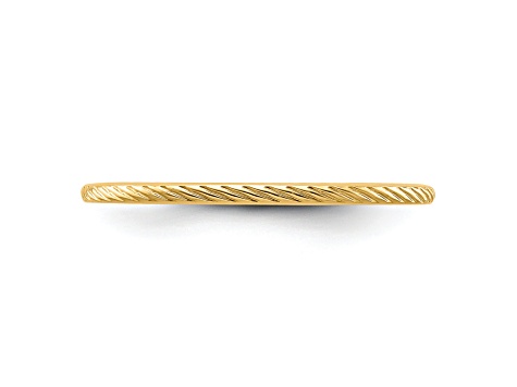 10K Yellow Gold 1.2mm Twisted Wire Pattern Stackable Expressions Band