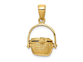 Picture of 14k Yellow Gold 3D Nantucket Basket Pendant