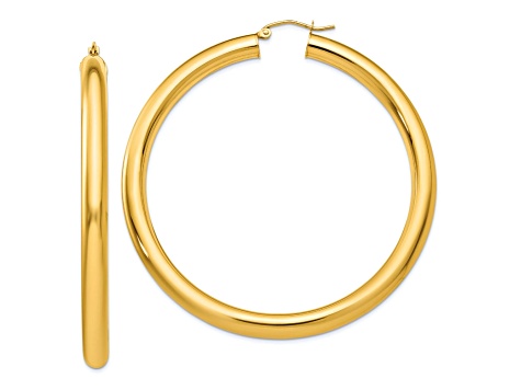 10k Yellow Gold Polished 2 3/8" Hoop Earrings