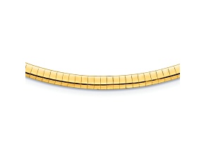14K Yellow Gold Polished and Satin 4mm 18-inch Reversible Omega Necklace