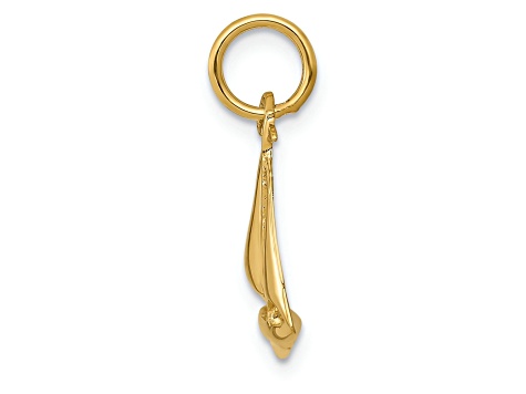 14k Yellow Gold Sailboat Charm Pendant