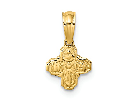 14K Yellow Gold Mini 4 Way Religious Medal Pendant