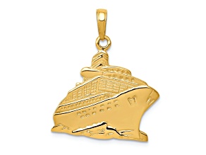 14k Yellow Gold Cruise Ship Pendant