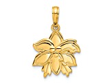 14k Yellow Gold Polished Poinsettia Floral Pendant