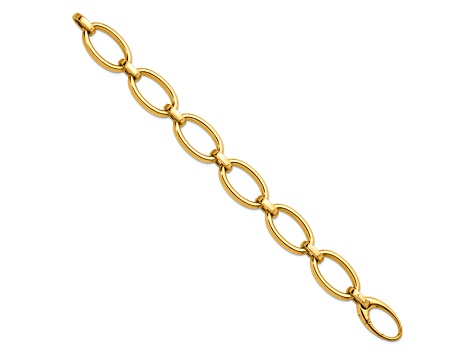 18K Yellow Gold 17.4mm Oval Link 8 inch Bracelet