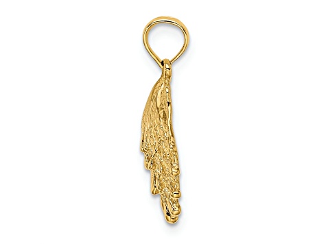 14k Yellow Gold Textured Lion's Paw Shell Pendant