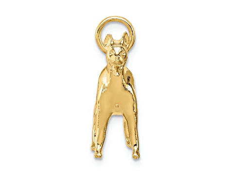 その他 charm shop 14k Yellow Gold Solid Polished and Textured 3D German Shepherd