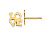 14k Yellow Gold Love Post Earring