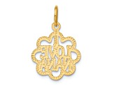 14k Yellow Gold Textured I Love Nana Pendant