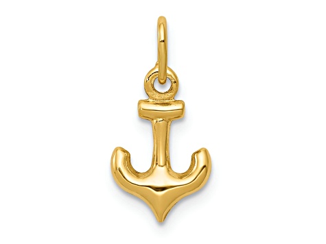 14k Yellow Gold 3D Anchor pendant