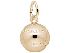 14K Yellow Gold Baseball Charm