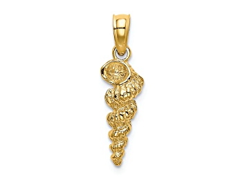 Picture of 14k Yellow Gold Textured Mini Common Wentletrap Shell Pendant