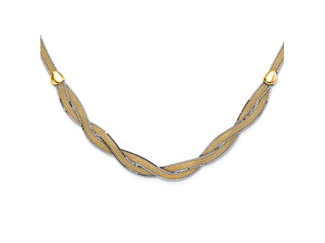 14k Two-tone 17-inch with 2-inch Ext. Mesh Necklace