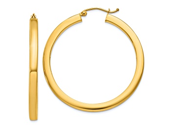 Picture of 10k Yellow Gold 1 9/16" Polished Square Hoop Earrings