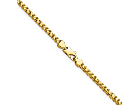 14K Yellow Gold 3mm Franco Chain Bracelet