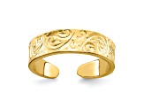 14K Yellow Gold Adjustable Scroll Pattern Toe Ring