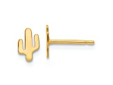 14k Yellow Gold Polished Cactus Stud Earrings