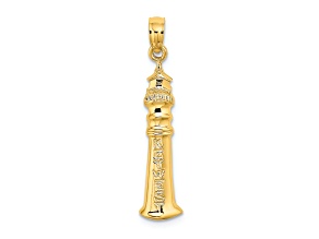 14k Yellow Gold 2D KEY WEST Lighthouse Charm